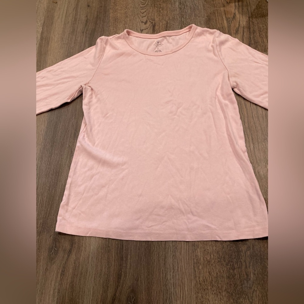 Pink basic long sleeve tee